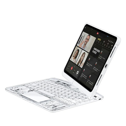 360° rotating transparent Black/White iPad Keyboard Case