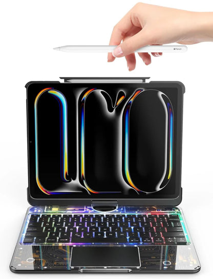 360° rotating transparent Black/White iPad Keyboard Case