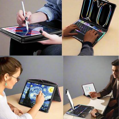 360° rotating transparent Black/White iPad Keyboard Case