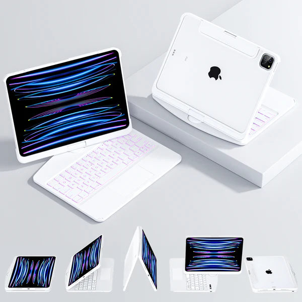 360 Rotating iPad keyboard case - Black/Pink/White